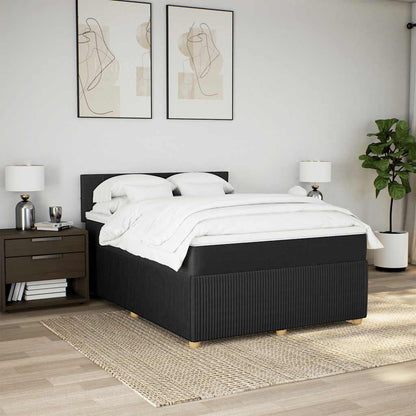 Giroletto a Molle con Materasso Nero 140x200 cm in Tessuto | homemem39