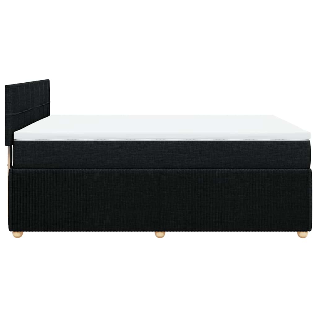 Giroletto a Molle con Materasso Nero 140x200 cm in Tessuto | homemem39