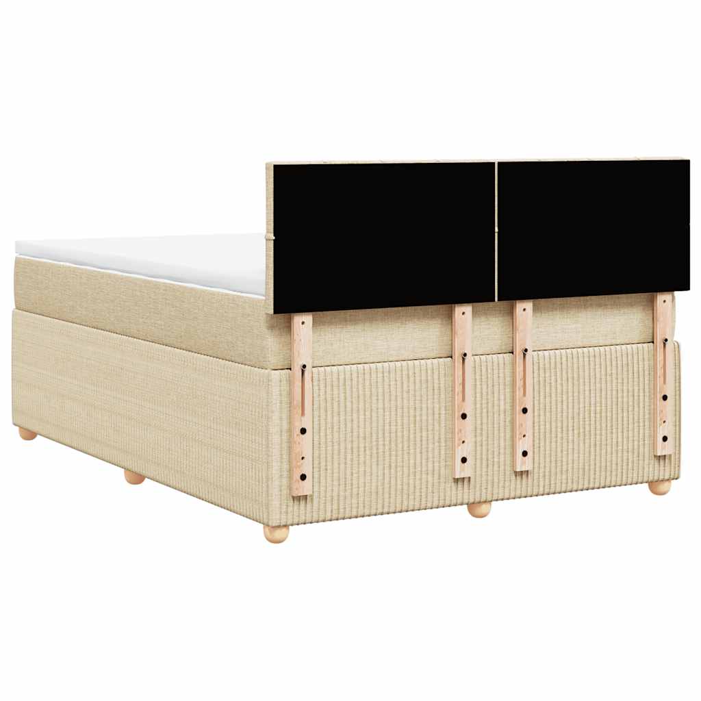 Giroletto a Molle con Materasso Crema 140x200 cm in Tessuto | homemem39