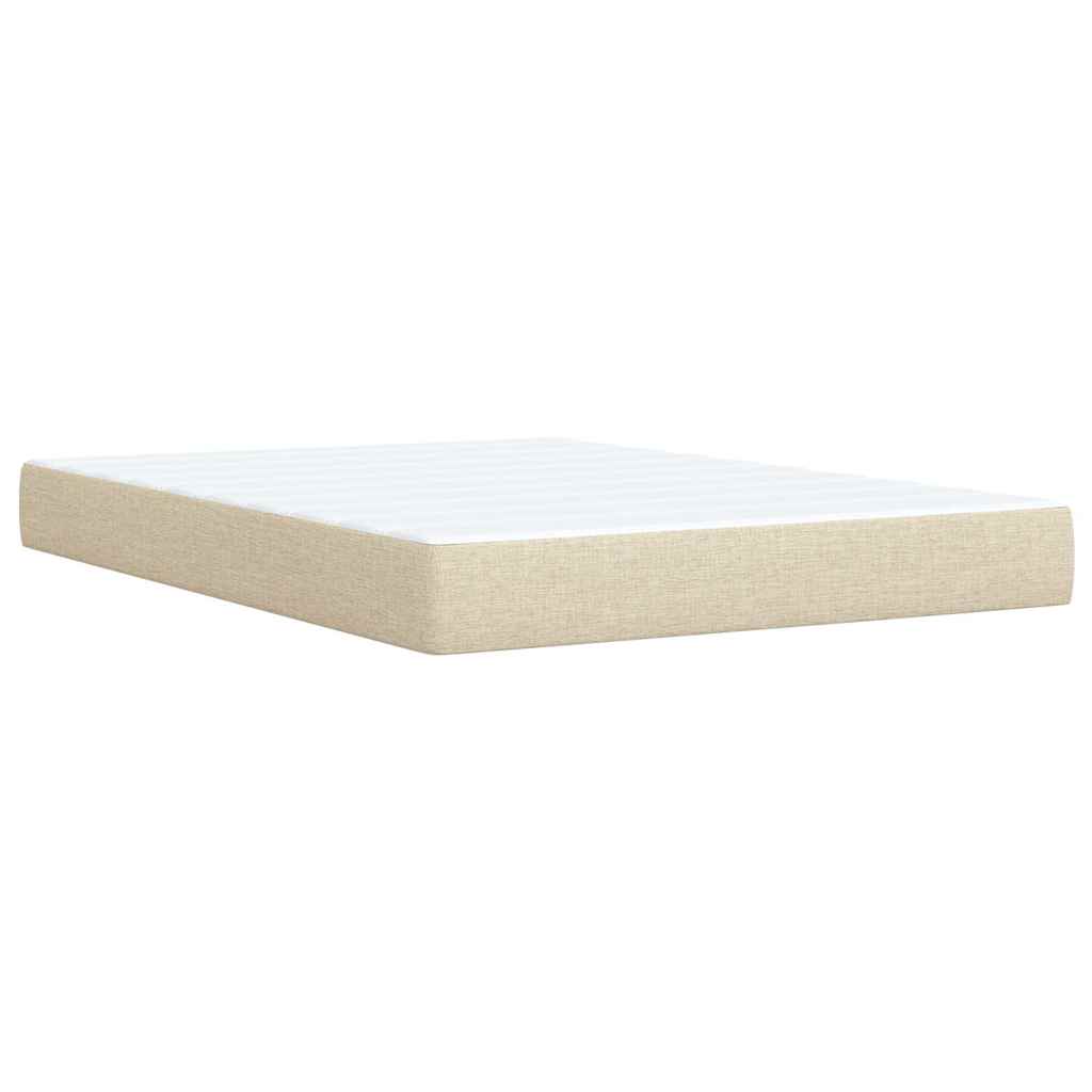 Giroletto a Molle con Materasso Crema 140x200 cm in Tessuto | homemem39