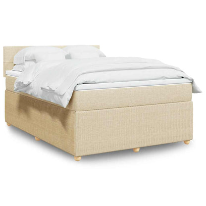 Giroletto a Molle con Materasso Crema 140x200 cm in Tessuto | homemem39