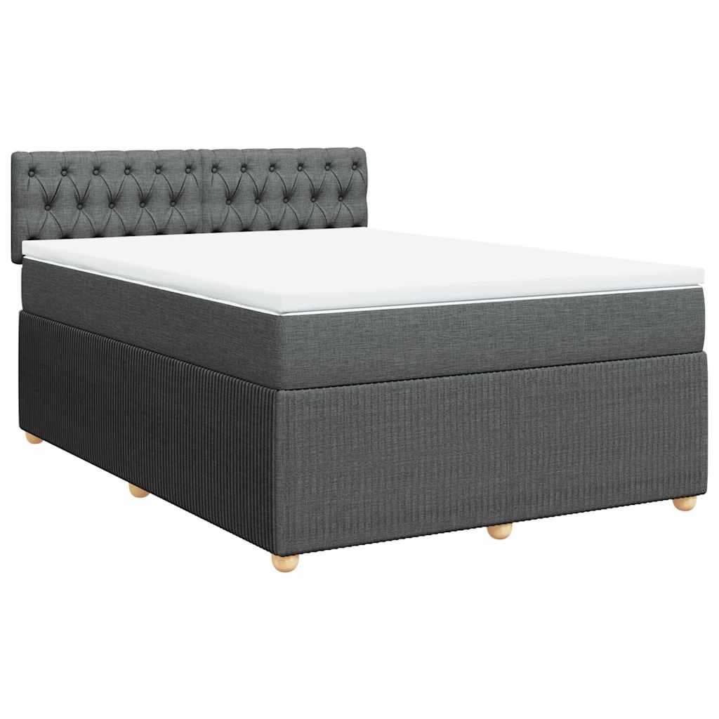 Giroletto a Molle con Materasso Grigio Scuro 140x200cm Tessuto | homemem39