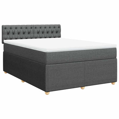 Giroletto a Molle con Materasso Grigio Scuro 140x200cm Tessuto | homemem39