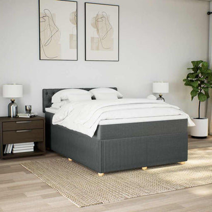 Giroletto a Molle con Materasso Grigio Scuro 140x200cm Tessuto | homemem39