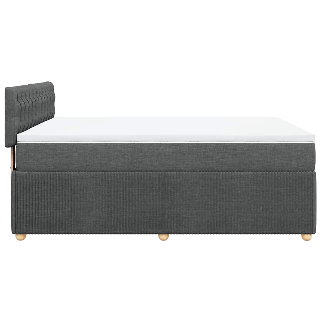 Giroletto a Molle con Materasso Grigio Scuro 140x200cm Tessuto | homemem39