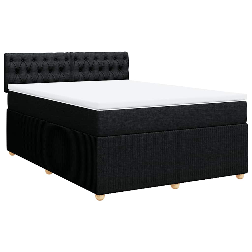 Giroletto a Molle con Materasso Nero 140x200 cm in Tessuto | homemem39