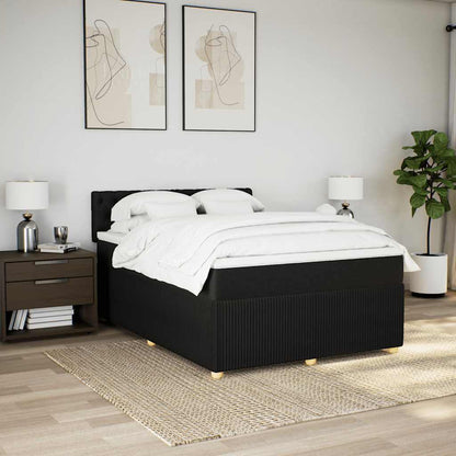 Giroletto a Molle con Materasso Nero 140x200 cm in Tessuto | homemem39