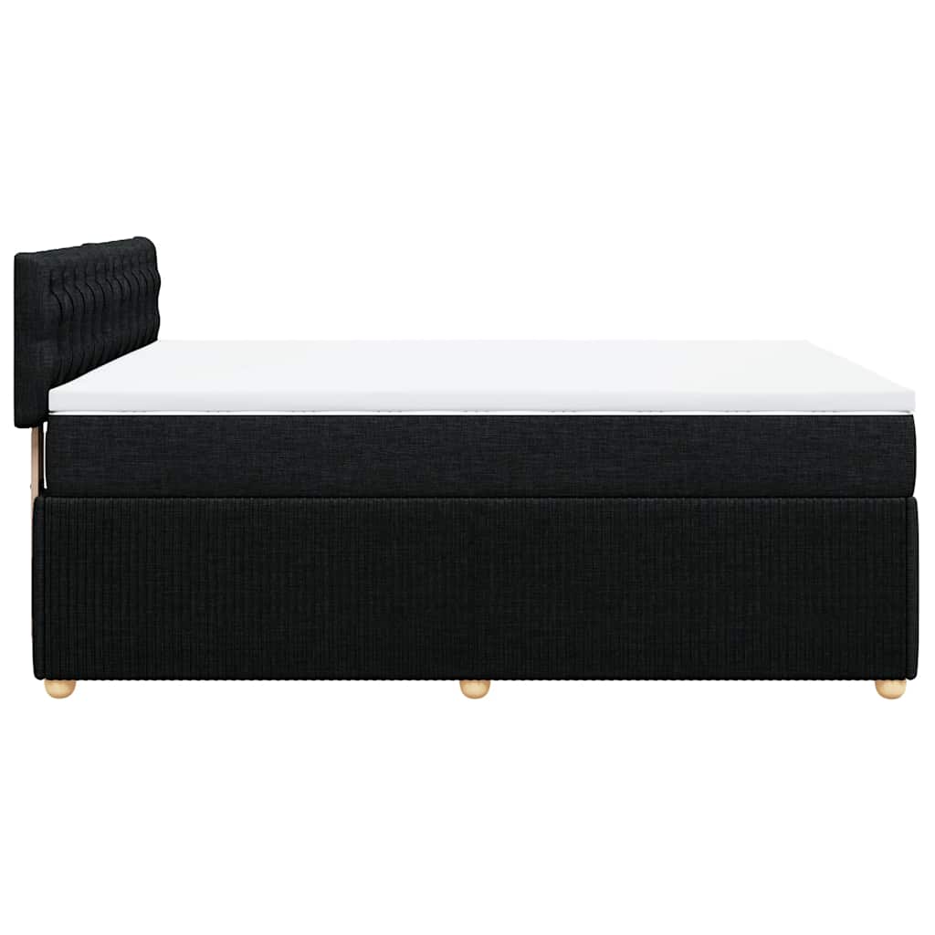 Giroletto a Molle con Materasso Nero 140x200 cm in Tessuto | homemem39