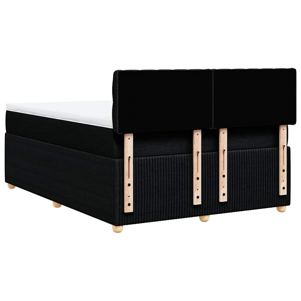Giroletto a Molle con Materasso Nero 140x200 cm in Tessuto | homemem39