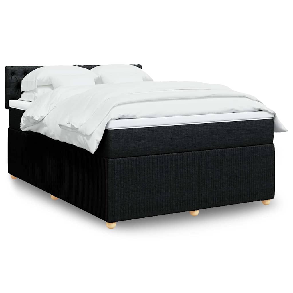 Giroletto a Molle con Materasso Nero 140x200 cm in Tessuto | homemem39