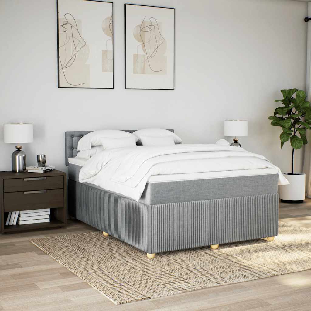 Giroletto a Molle con Materasso Grigio Chiaro 140x200cm Tessuto | homemem39