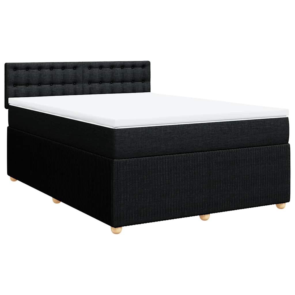 Giroletto a Molle con Materasso Nero 140x200 cm in Tessuto | homemem39