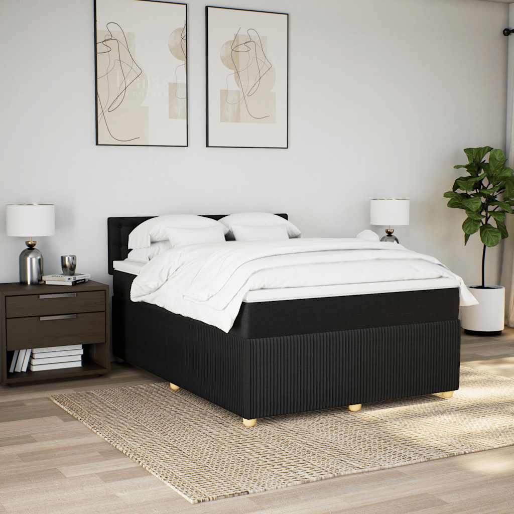 Giroletto a Molle con Materasso Nero 140x200 cm in Tessuto | homemem39