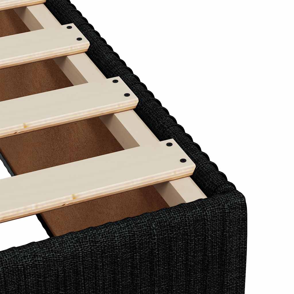 Giroletto a Molle con Materasso Nero 140x200 cm in Tessuto | homemem39