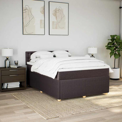 Giroletto a Molle con Materasso Marrone Scuro 140x200cm Tessuto | homemem39