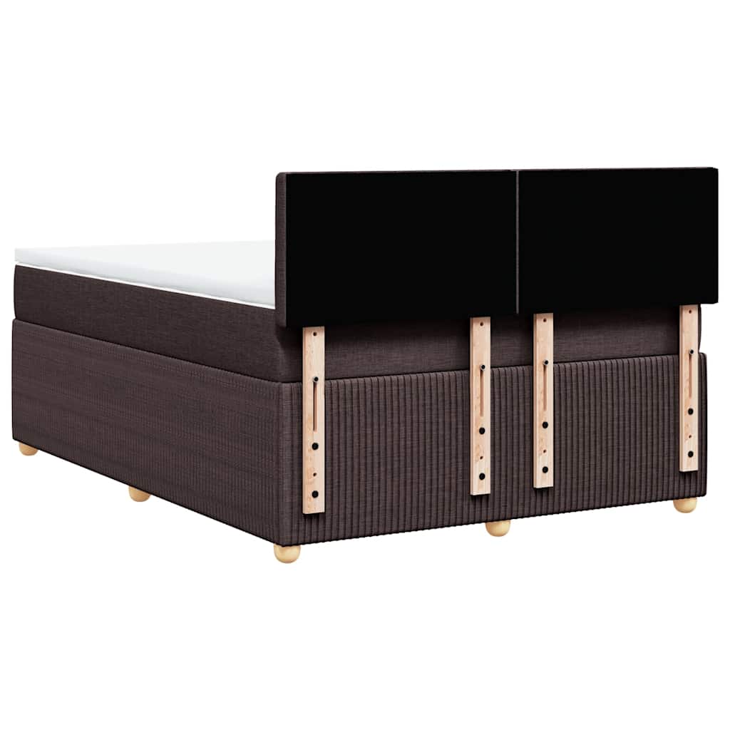 Giroletto a Molle con Materasso Marrone Scuro 140x200cm Tessuto | homemem39