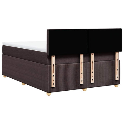 Giroletto a Molle con Materasso Marrone Scuro 140x200cm Tessuto | homemem39