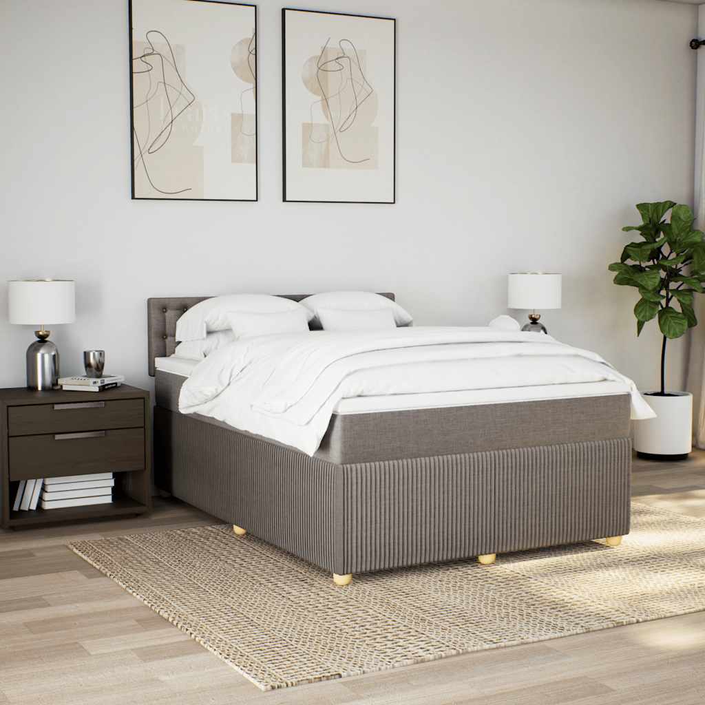 Giroletto a Molle con Materasso Tortora 140x200 cm in Tessuto | homemem39
