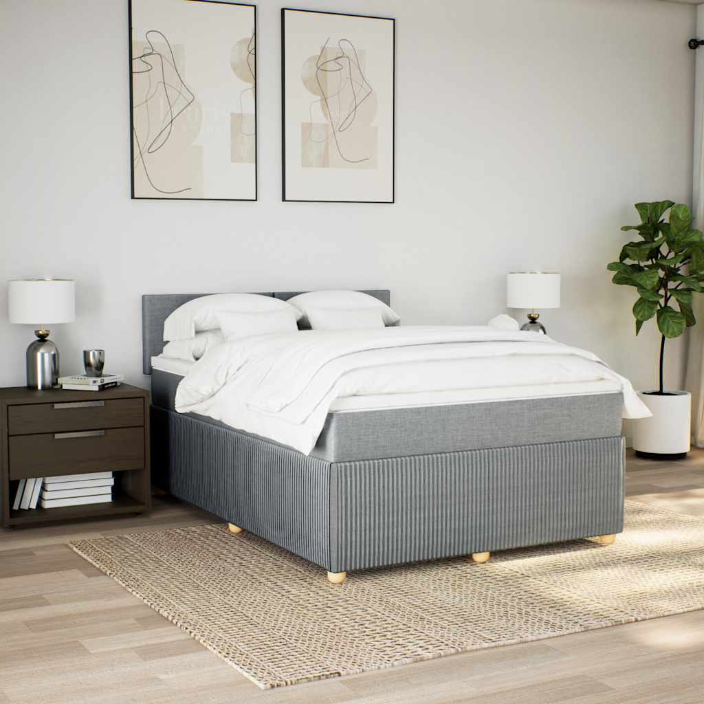Giroletto a Molle con Materasso Grigio Chiaro 160x200cm Tessuto | homemem39