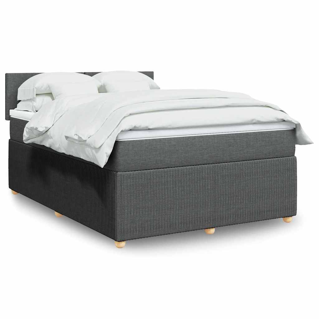 Giroletto a Molle con Materasso Grigio Scuro 160x200 cm Tessuto | homemem39