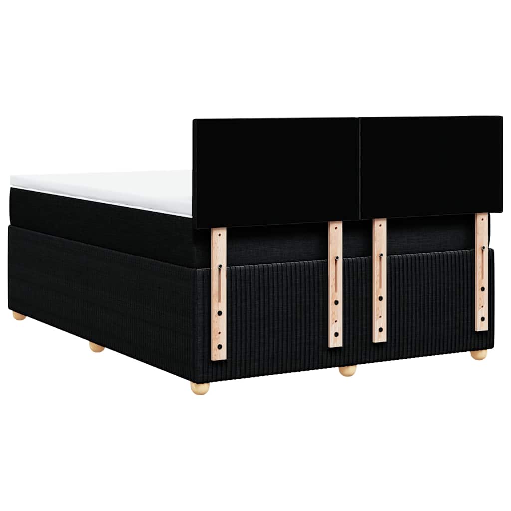 Giroletto a Molle con Materasso Nero 160x200 cm in Tessuto | homemem39