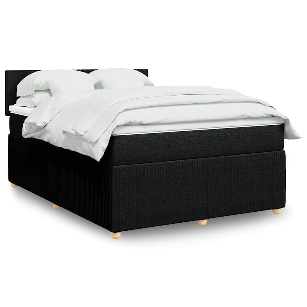 Giroletto a Molle con Materasso Nero 160x200 cm in Tessuto | homemem39