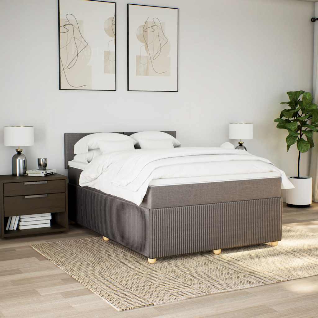 Giroletto a Molle con Materasso Tortora 160x200 cm in Tessuto | homemem39