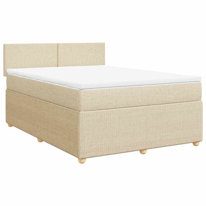 Giroletto a Molle con Materasso Crema 160x200 cm in Tessuto | homemem39