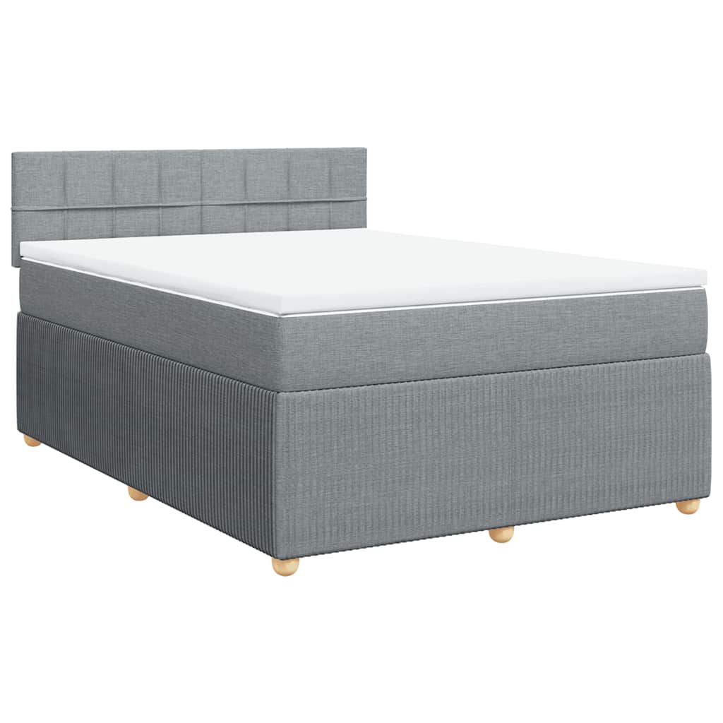 Giroletto a Molle con Materasso Grigio Chiaro 160x200cm Tessuto | homemem39