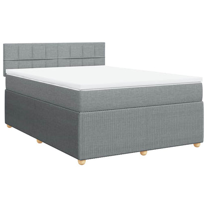 Giroletto a Molle con Materasso Grigio Chiaro 160x200cm Tessuto | homemem39