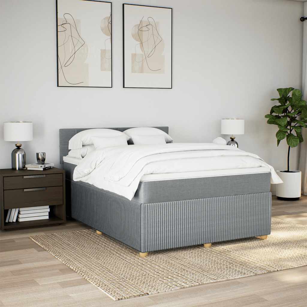 Giroletto a Molle con Materasso Grigio Chiaro 160x200cm Tessuto | homemem39