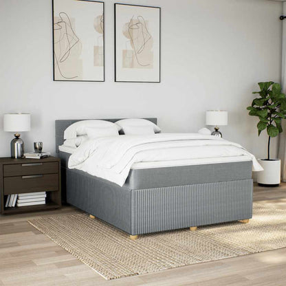Giroletto a Molle con Materasso Grigio Chiaro 160x200cm Tessuto | homemem39