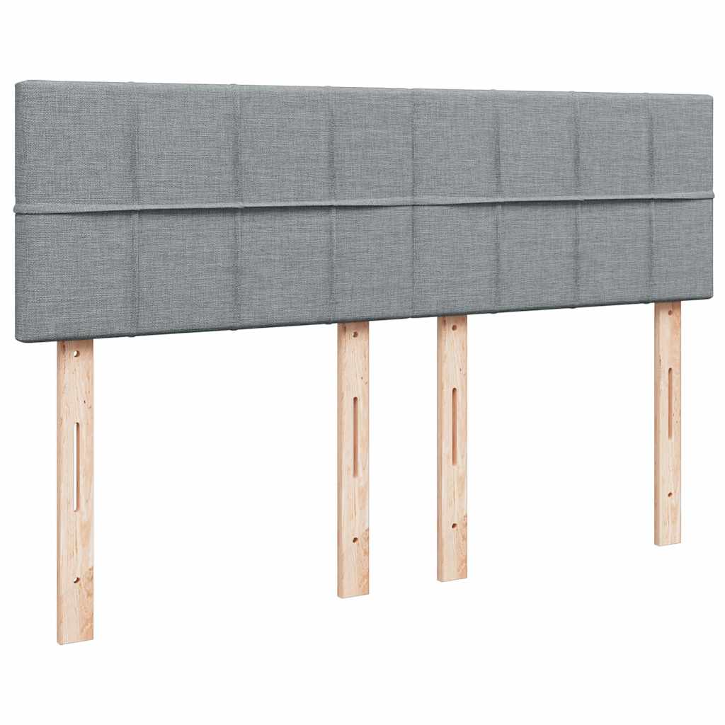 Giroletto a Molle con Materasso Grigio Chiaro 160x200cm Tessuto | homemem39