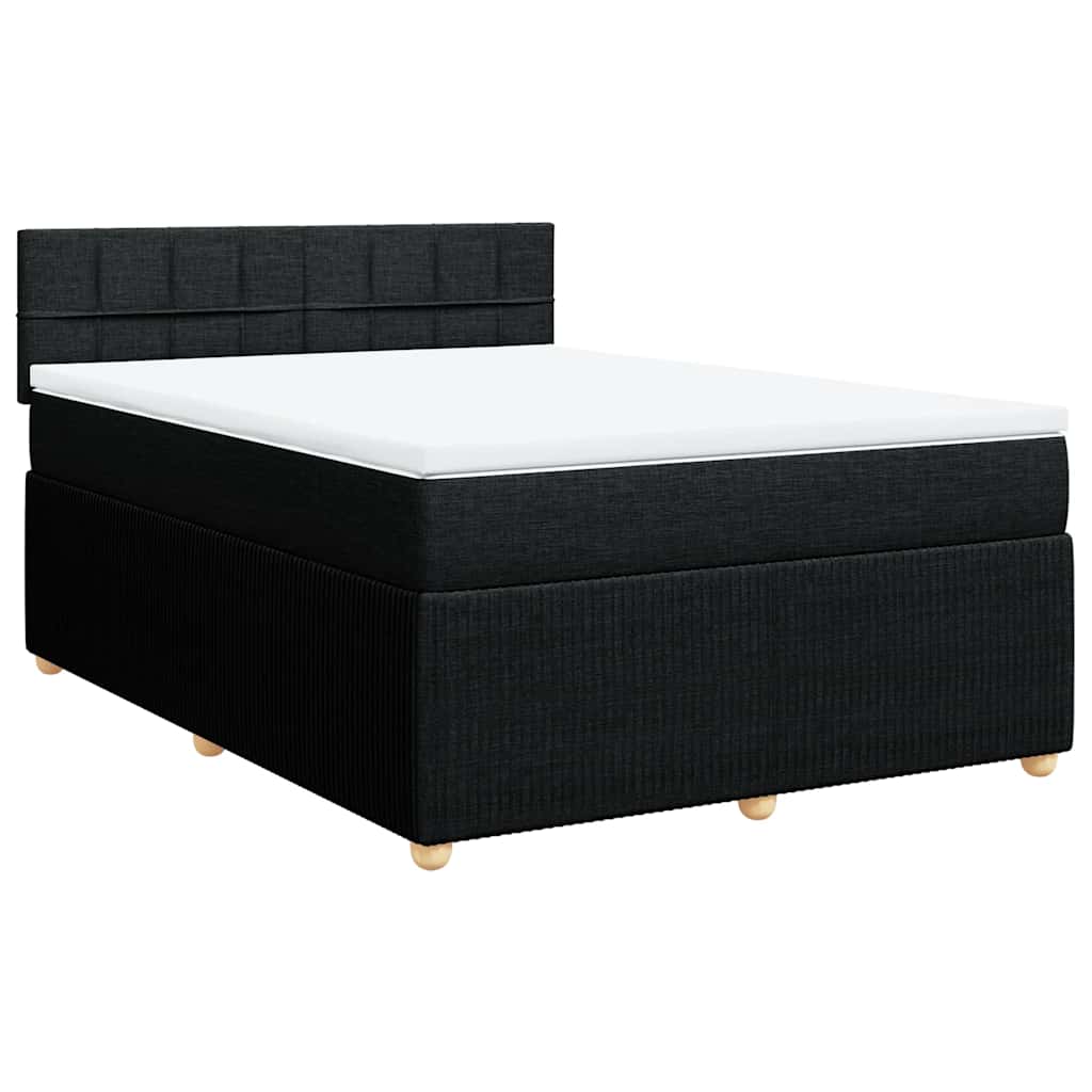Giroletto a Molle con Materasso Nero 160x200 cm in Tessuto | homemem39