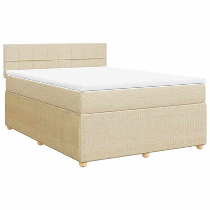 Giroletto a Molle con Materasso Crema 160x200 cm in Tessuto | homemem39