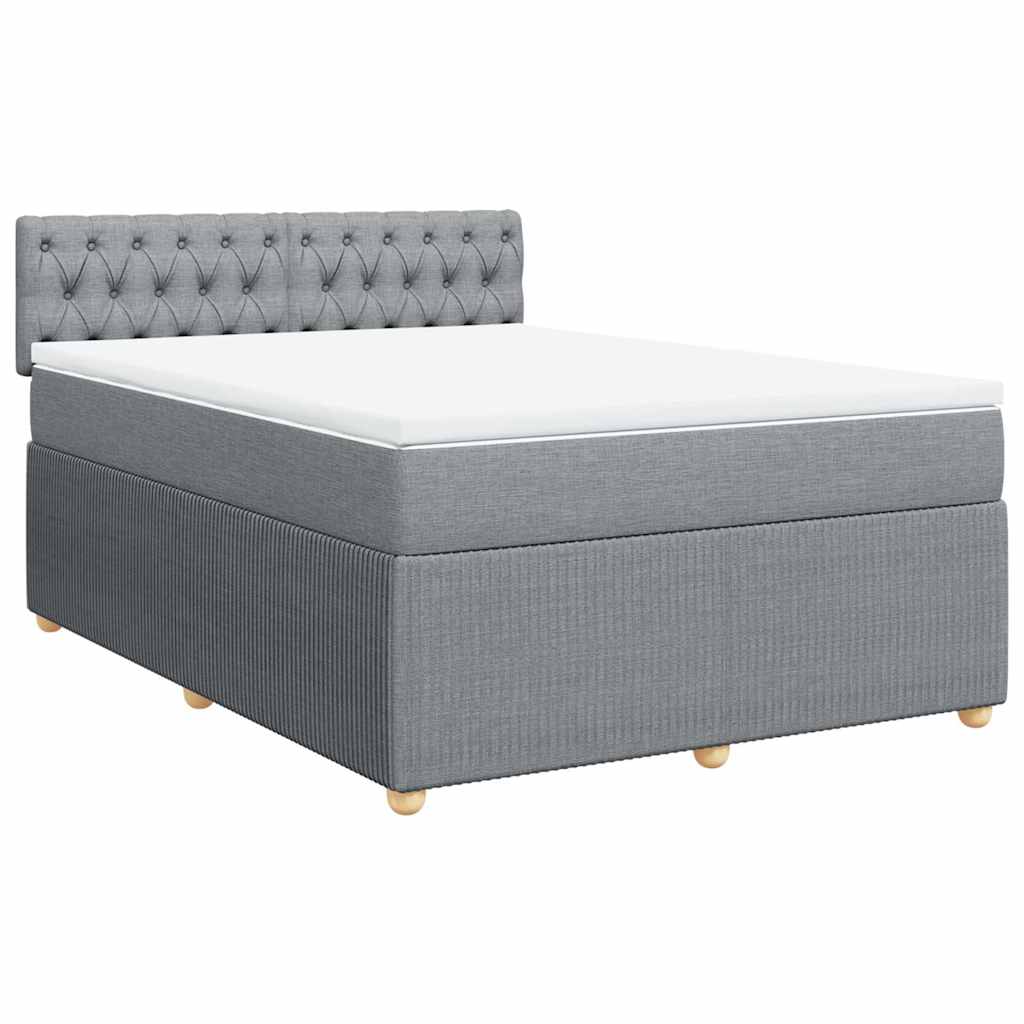 Giroletto a Molle con Materasso Grigio Chiaro 160x200cm Tessuto | homemem39