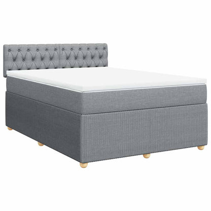 Giroletto a Molle con Materasso Grigio Chiaro 160x200cm Tessuto | homemem39
