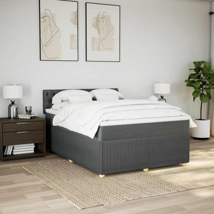 Giroletto a Molle con Materasso Grigio Scuro 160x200 cm Tessuto | homemem39
