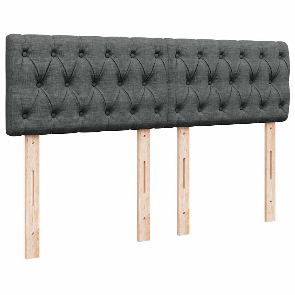 Giroletto a Molle con Materasso Grigio Scuro 160x200 cm Tessuto | homemem39