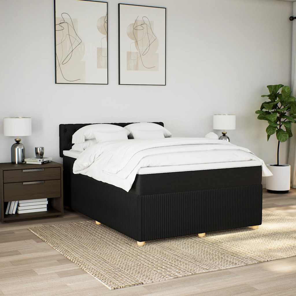 Giroletto a Molle con Materasso Nero 160x200 cm in Tessuto | homemem39