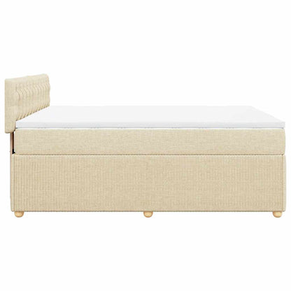 Giroletto a Molle con Materasso Crema 160x200 cm in Tessuto | homemem39
