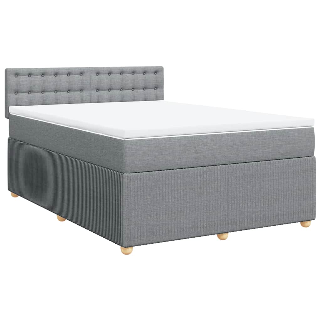 Giroletto a Molle con Materasso Grigio Chiaro 160x200cm Tessuto | homemem39