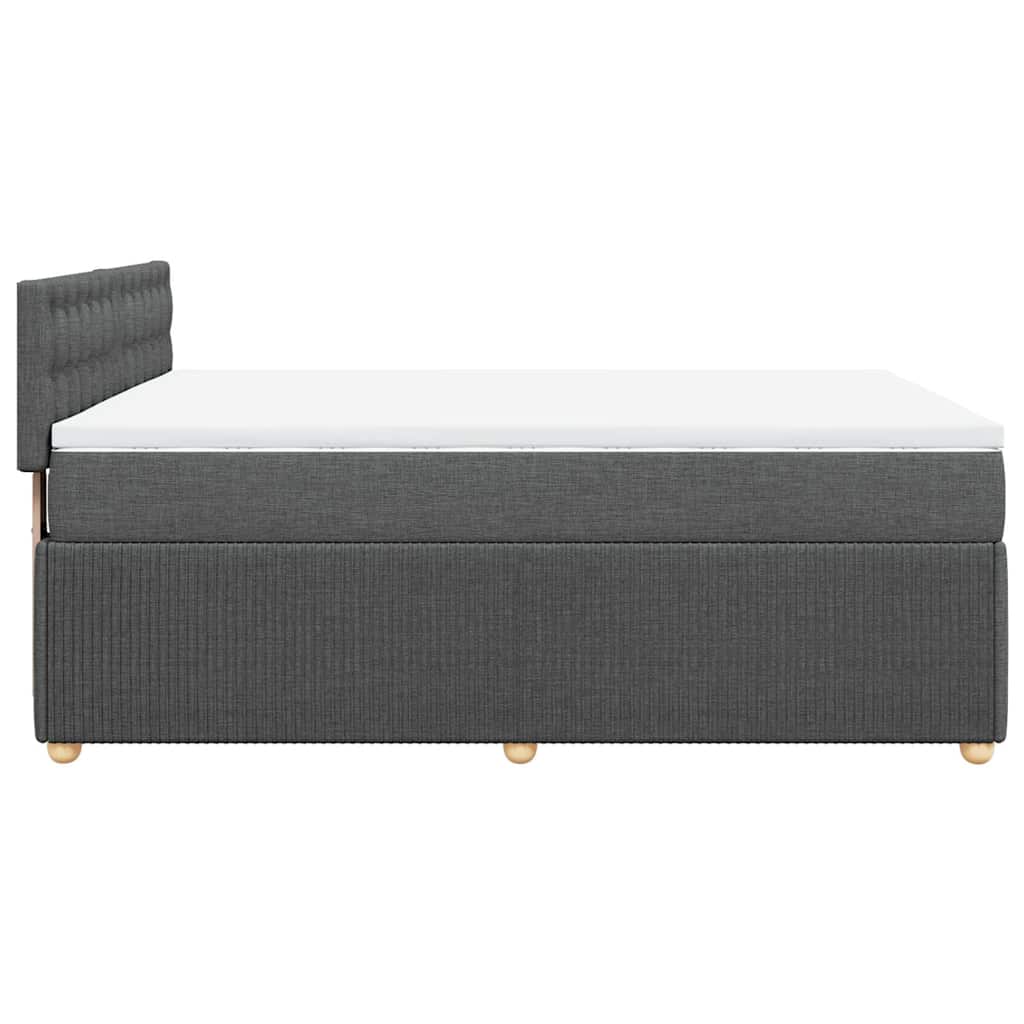 Giroletto a Molle con Materasso Grigio Scuro 160x200 cm Tessuto | homemem39