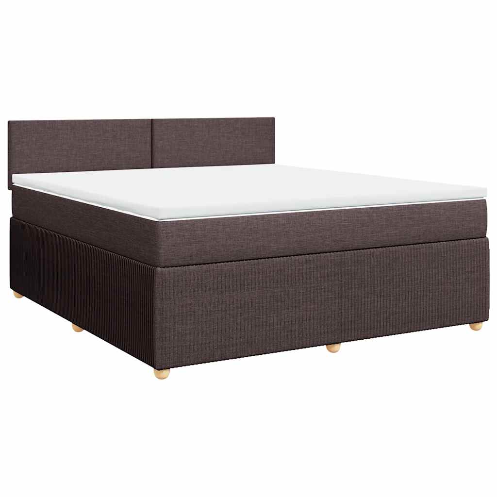 Giroletto a Molle con Materasso Marrone Scuro 180x200cm Tessuto | homemem39