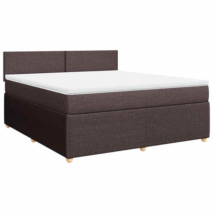 Giroletto a Molle con Materasso Marrone Scuro 180x200cm Tessuto | homemem39