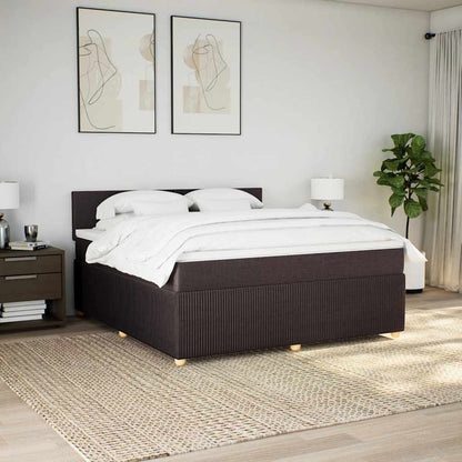 Giroletto a Molle con Materasso Marrone Scuro 180x200cm Tessuto | homemem39