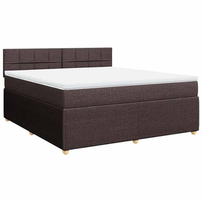 Giroletto a Molle con Materasso Marrone Scuro 180x200cm Tessuto | homemem39