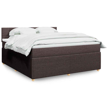 Giroletto a Molle con Materasso Marrone Scuro 180x200cm Tessuto | homemem39