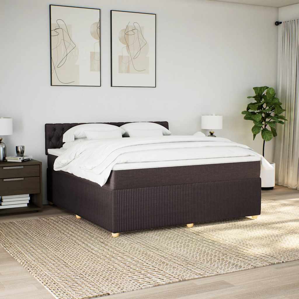 Giroletto a Molle con Materasso Marrone Scuro 180x200cm Tessuto | homemem39