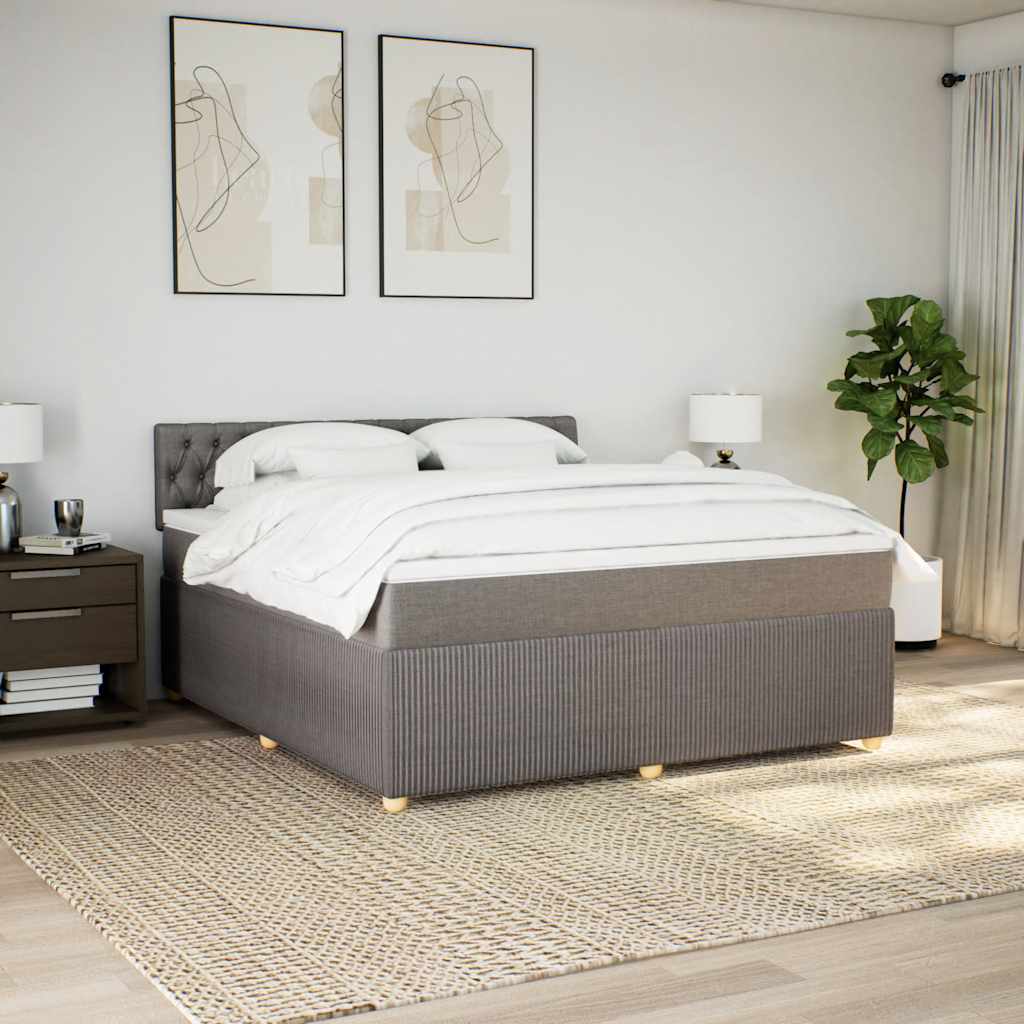 Giroletto a Molle con Materasso Tortora 180x200 cm in Tessuto | homemem39